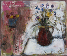 CHRISTINE THERY - Wallpaper Flowerpot - oil on canvas - 25 x 30 cm - €450 - SOLD