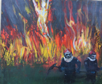ANGELA BRADY - Rio Branco Fire Waves - acrylic on canvas board - 25 x 35 cm - €220