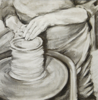 CECELIA THOLE - Potters Hands 7 - charcoal drawing - €300