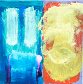 COÍLÍN MURRAY - Icarus behind the Island - oil & wax on canvas - 24 x 24 cm - €750