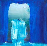 COÍLÍN MURRAY - Icarus against the Island - oil & wax on canvas - 24 x 24 cm - €800