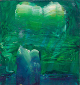 COÍLÍN MURRAY -  Island & Green Icarus 1 - oil & wax on card- 37 x 34 cm - €750