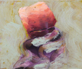 COÍLÍN MURRAY -  Red Island & Icarus 1 - oil & wax on card- 34 x 36 cm - €750