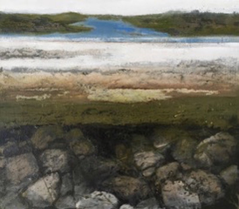 JANET MURRAN - It's Loveliness a deeper sort - charcoal & acrylic on panel - 20 x 20 cm - €325