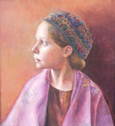 MARY E CARTER - The Silk Shawl - oil on board - €425 - SOLD