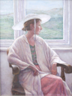 MARY E CARTER - The White Hat - oil on board - €425