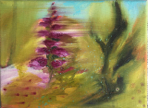 HELEN O'KEEFFE - Foxglove  - oil on canvas - €300