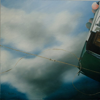 NADETTE CHARLET - Floating Anchors - Pink Bubble - oil on board - 40 x 40 cm - €895